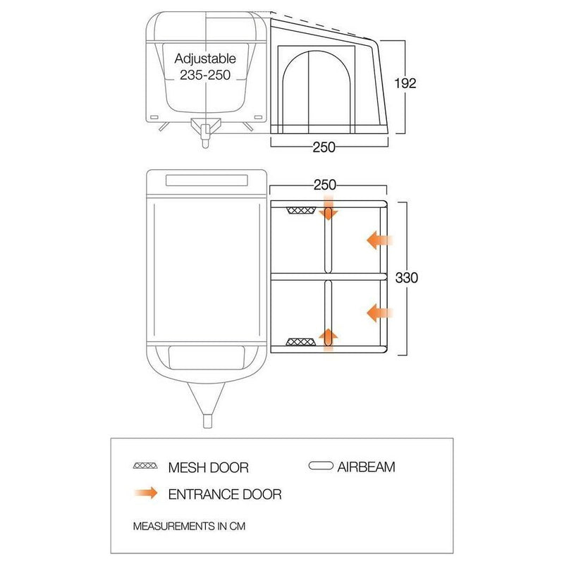 Vango Balletto Air 330 Elements Shield Caravan Awning Vango - Dynamic Drive