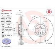Brembo 2 x Front Aluminium Brake Disc Hub Brake Discs 09.D899.13