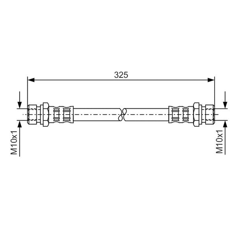 Bosch Brake Hydraulic Hose Line Front fits Kia Rio I 2000-2005 1.3 1.5