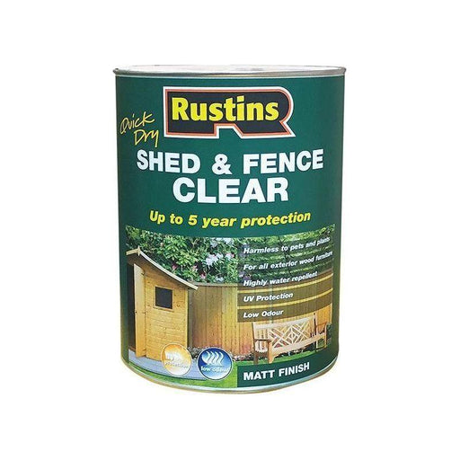 Rustins Quick Dry Shed and Fence Clear Protector 1 litre Rustins - NN4 Online