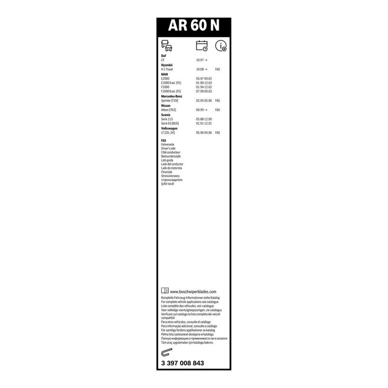 Bosch Aerotwin Wiper Blade 600mm — AR60N fits Ford Galaxy 1996-2006 1.9 2.0 2.3