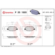 Brembo Rear Brake Pad Set fits Alfa Romeo Giulietta 2010-2020 1.4 1.6 1.8 2.0
