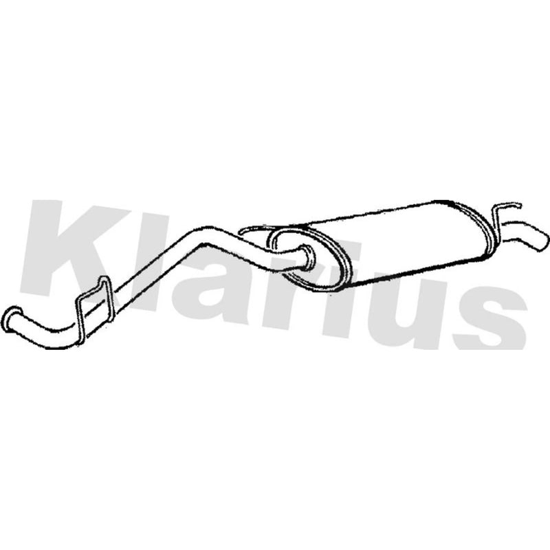 Klarius Box With Tail Pipe Rear fits Renault Clio I 1990-1998 1.2 1.4