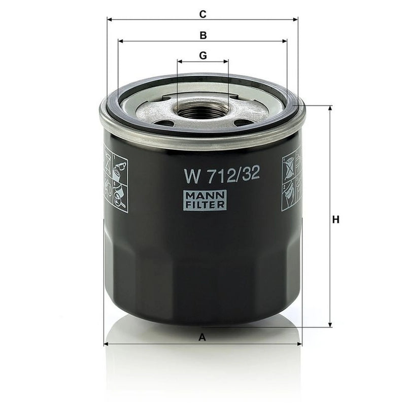 MANN-FILTER Engine Oil Filter fits Opel Ascona C 1987-1988 2.0