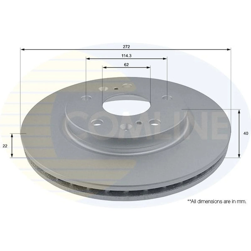 Comline 2 x Internally Vented Brake Discs fits Suzuki Swift III 2012-2017 1.6