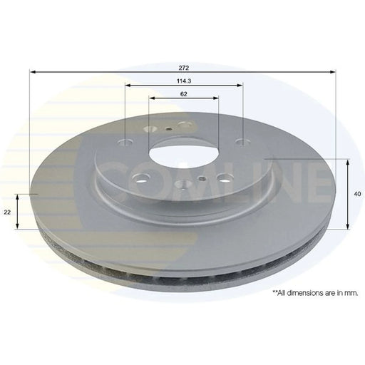 Comline 2 x Internally Vented Brake Discs fits Suzuki Swift III 2012-2017 1.6