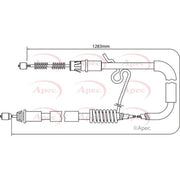 Apec Handbrake Cable Right Rear fits Ford Transit 2000-2006 2.0 2.4