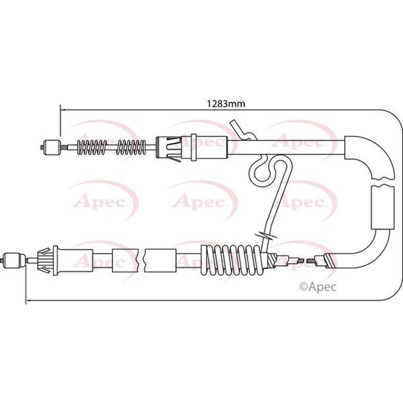 Apec Handbrake Cable Right Rear fits Ford Transit 2000-2006 2.0 2.4