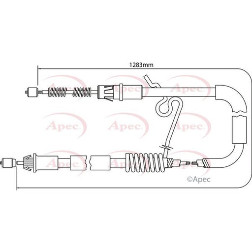 Apec Handbrake Cable Right Rear fits Ford Transit 2000-2006 2.0 2.4