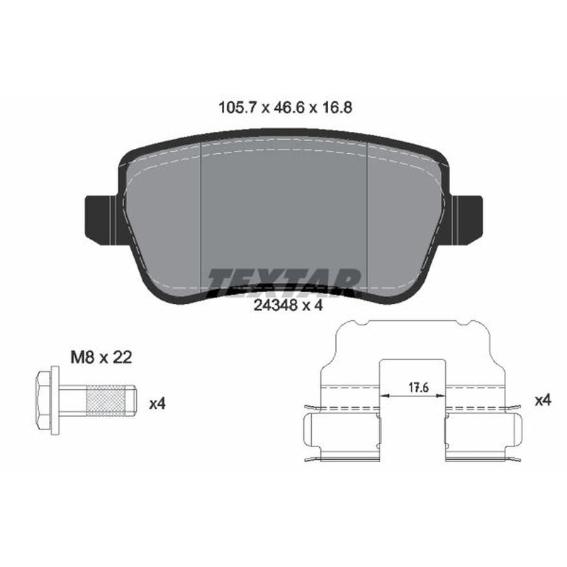 Textar Rear Brake Pad Set 2434801