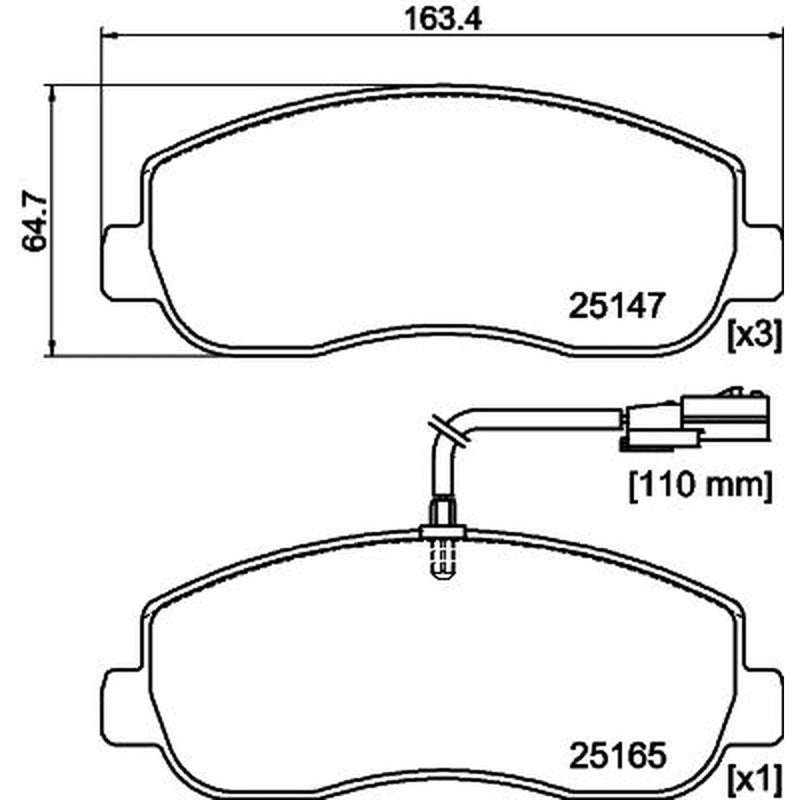 DON Front Brake Pad Set fits Nissan Interstar 2021-2024