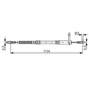 Bosch Handbrake Cable Rear fits Mercedes-Benz S-Class 1991-1999