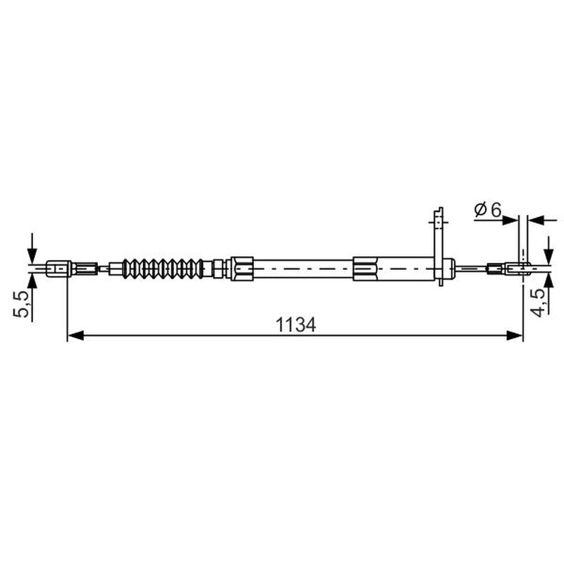 Bosch Handbrake Cable Rear fits Mercedes-Benz S-Class 1991-1999