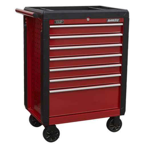 Sealey Rollcab 7 Drawer with Ball-Bearing Slides Red AP3407 Sealey - Dynamic Drive