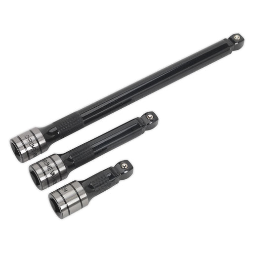 Sealey Wobble/Rigid Extension Bar Set 3pc 1/2"Sq Drive Black Series AK7692 Sealey - Dynamic Drive