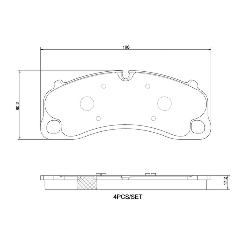 Brembo 4 x Front Brake Pad Set fits Porsche 718 Boxster 2017 on 2.5