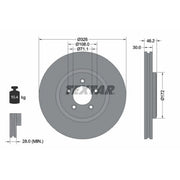 Textar 2 x Vented Front Brake Discs 92173505-x2