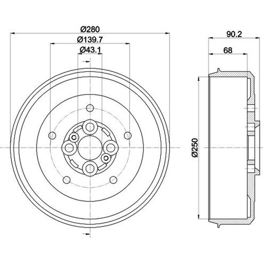 Mintex Brake Drum Assembly Rear fits Kia Sportage 1995-1998 2.0