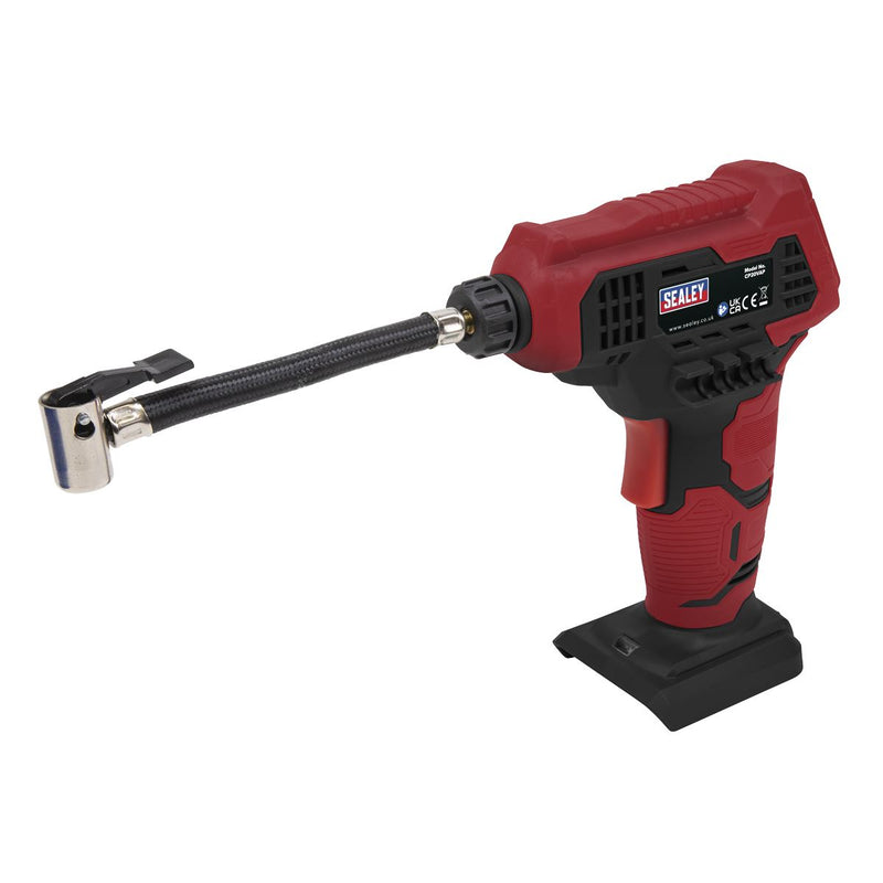 Sealey Cordless Air Pump Tyre Inflator 20V Li-ion Body Only Digital LED Display Sealey  - Dynamic Drive