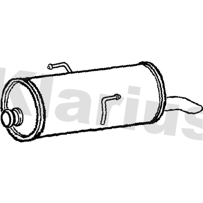 Klarius Box With Tail Pipe Rear fits Peugeot 206 1998-2012 1.1 1.4 1.6