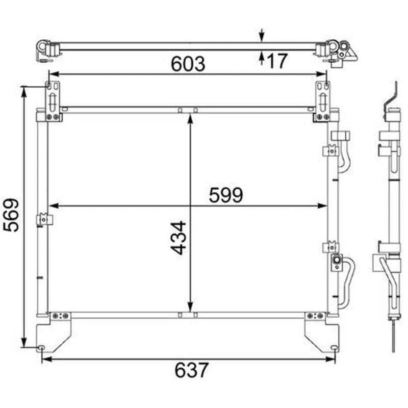 Mahle Air Conditioning Condenser fits Ssangyong Rexton / Rexton II 2002-2006 2.9