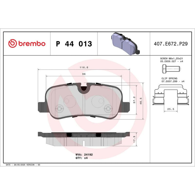 Brembo Front & Rear Pads fits Land Rover Range Rover 2002-2012