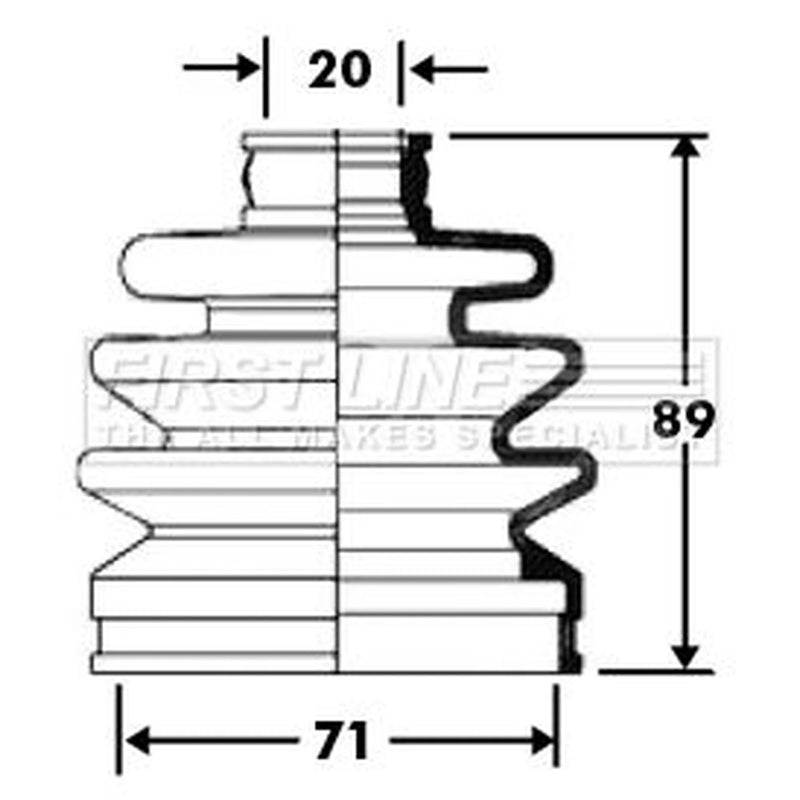 First Line Drive Shaft Bellow Kit Front Left fits Audi A4 B6 2002-2005 3.0