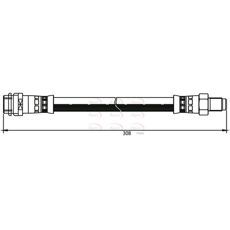 Apec Brake Hydraulic Hose Line Rear fits Mercedes-Benz C-Class 1993-2008