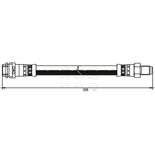 Apec Brake Hydraulic Hose Line Rear fits Mercedes-Benz C-Class 1993-2008