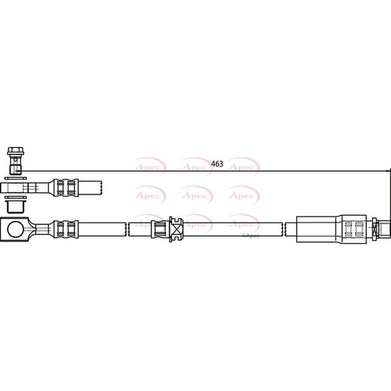 Apec Brake Hydraulic Hose Line Front fits Opel Astra H 2005-2010 2.0