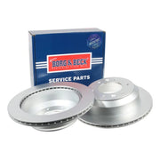 Borg & Beck Rear Brake Vented Discs & Pads fits Hyundai Starex Bus 2002-2004 2.5