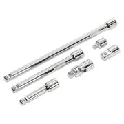Sealey Wobble/Rigid Extension Bar Adaptor & Universal Joint Set 6pc 3/8"Sq Drive Sealey - Dynamic Drive