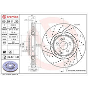 Brembo 2 x Aluminium Brake Disc Hub Brake Discs fits Mercedes-Benz Gle 2019-2023