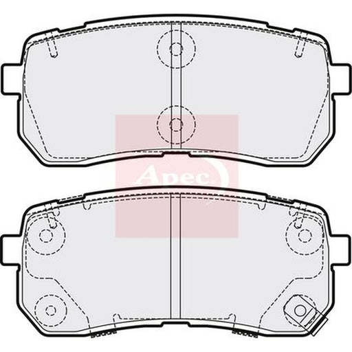 Apec Rear Brake Pad Set fits Kia Sorento III 2015-2020 2.2