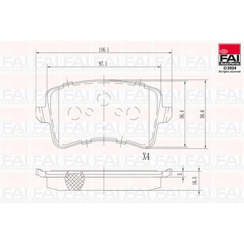 FAI Rear Brake Pad Set BP128
