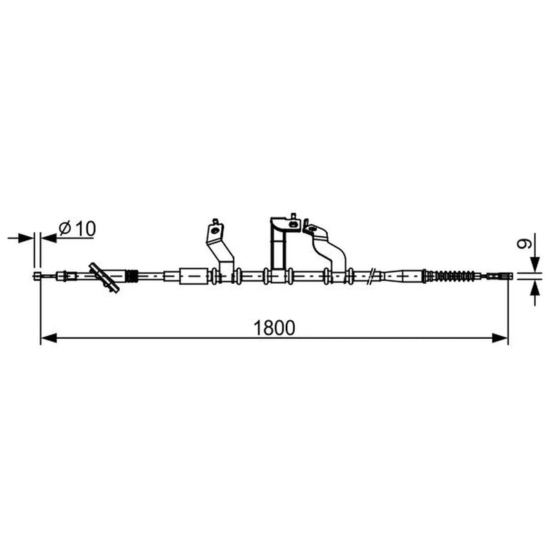Bosch Handbrake Cable Rear fits Hyundai Tucson 2004-2012 2.0