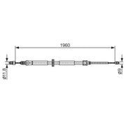 Bosch Handbrake Cable Right Rear fits Renault Grand Scénic III 2009-2016