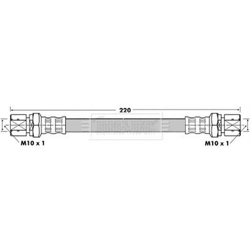 Borg & Beck Brake Hydraulic Hose Line Rear Right BBH6770