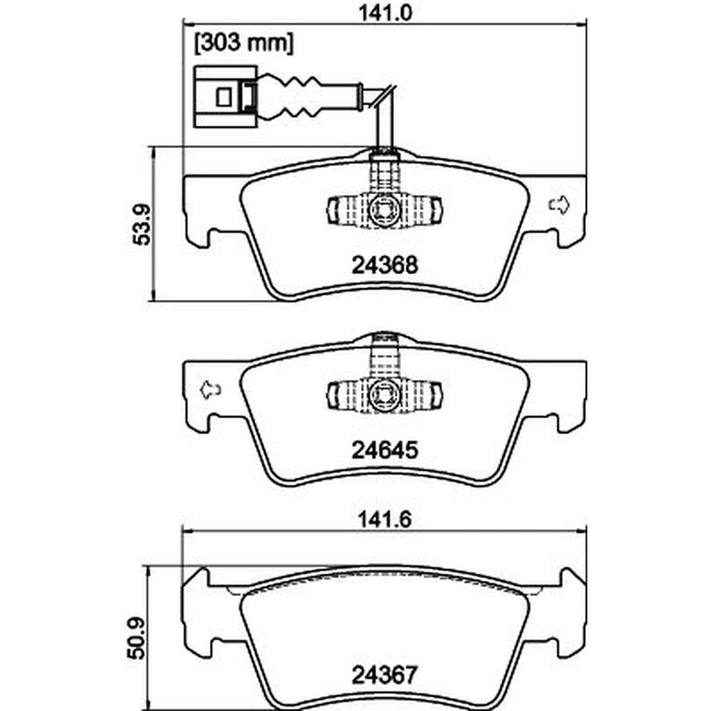 Mintex Rear Brake Pad Set fits VW California T5 Camper 2007-2009 1.9