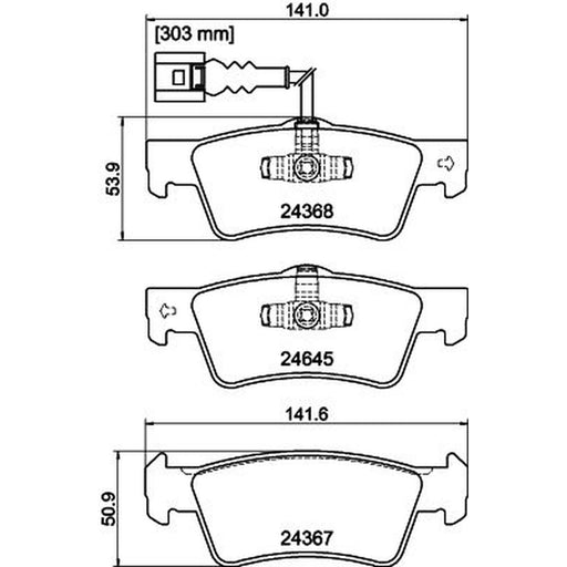 Mintex Rear Brake Pad Set fits VW California T5 Camper 2007-2009 1.9
