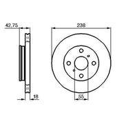 Bosch Front Brake Vented Discs & Pads fits Toyota Starlet 1989-1999 1.0 1.3