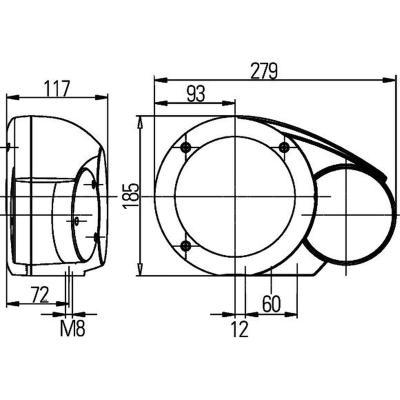 Hella Headlight Headlamp T4W Right fits Fendt Vario 2013 on
