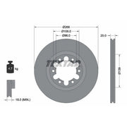 Textar 2 x Internally Vented Brake Discs 92235900