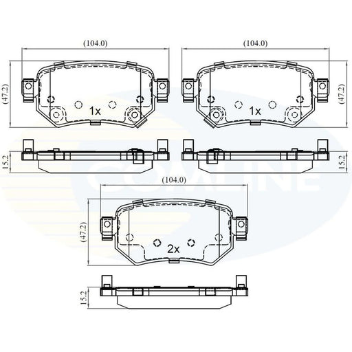 Comline 4 x Rear Brake Pad Set fits Mazda 6 2012-2020 2.0 2.2 2.5
