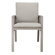 Dellonda Set of 4 Fusion Garden/Patio Aluminium Dining Chairs with Armrests - Light Grey Dellonda  - Dynamic Drive