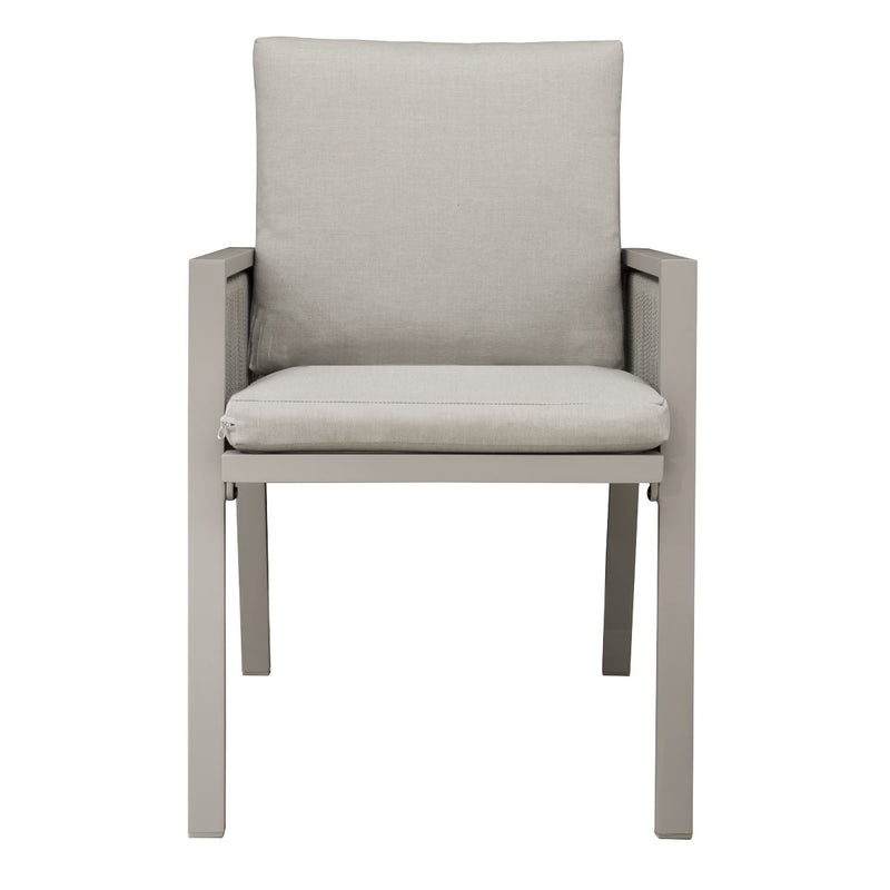 Dellonda Set of 4 Fusion Garden/Patio Aluminium Dining Chairs with Armrests - Light Grey Dellonda  - Dynamic Drive