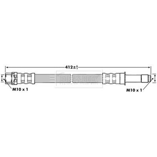 Borg & Beck Brake Hydraulic Hose Line Front Righ BBH6884