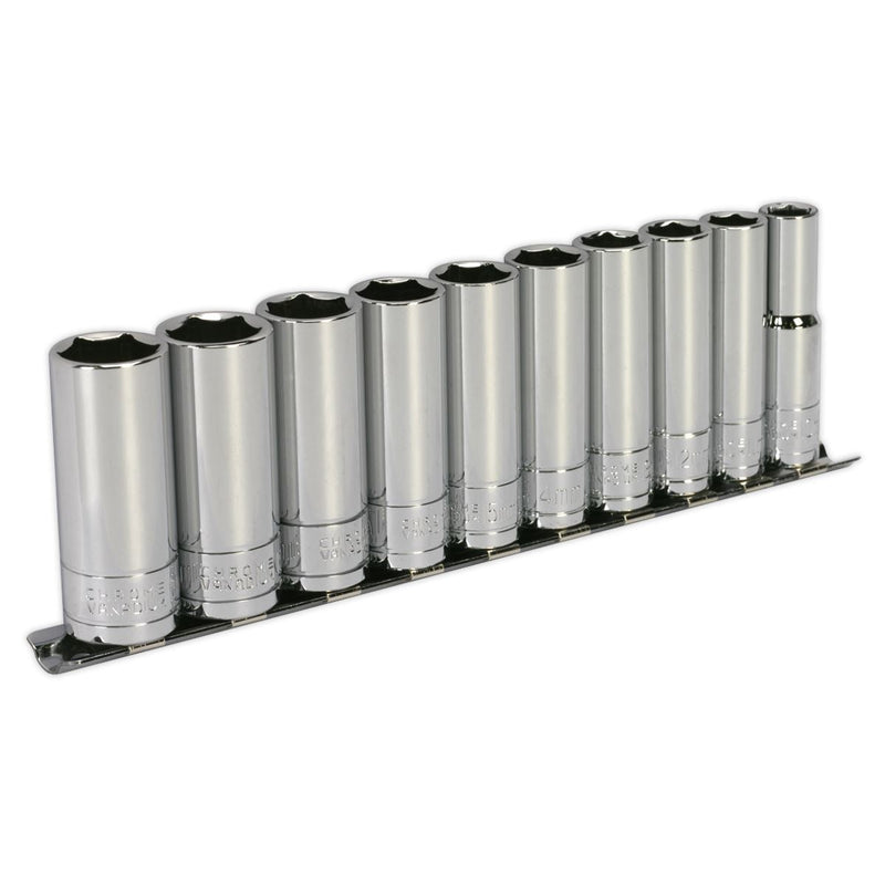 Sealey Socket Set 10pc 3/8"Sq Drive 6pt Deep WallDrive Metric S0500 Seigen by Sealey - Dynamic Drive