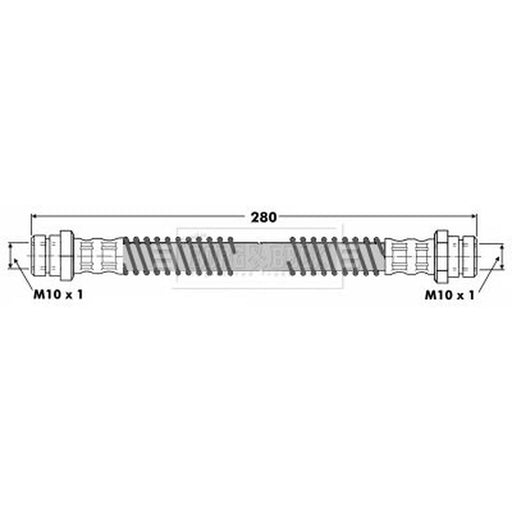 Borg & Beck Brake Hydraulic Hose Line Rear Left BBH7043