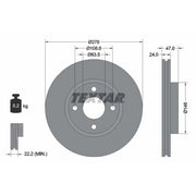 Textar 2 x Externally Vented Front Brake Discs 92075400-x2